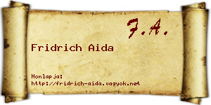 Fridrich Aida névjegykártya